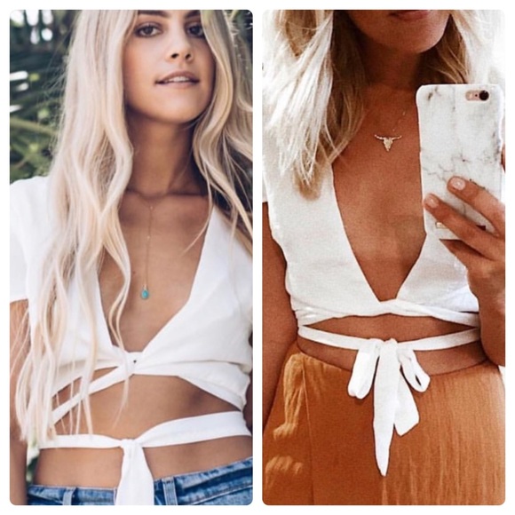 Tops - 1 left!! Ailani Wrap Crop Top